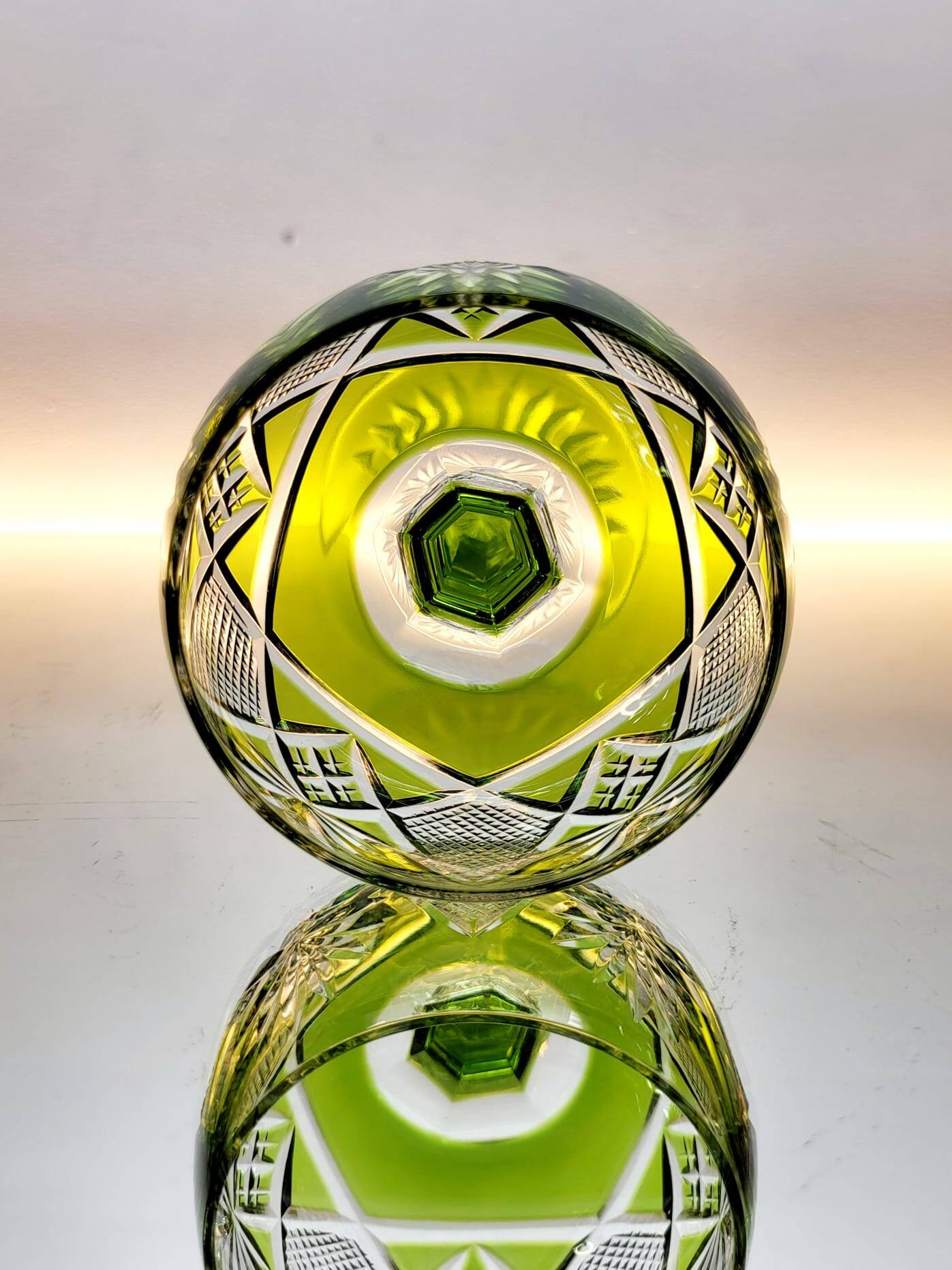 Box of 4 Val Saint Lambert "Berncastel" no. 204 Roemer glass – Belgium 1905