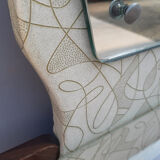 Dressing table or vintage entrance furniture with its 1960s seat