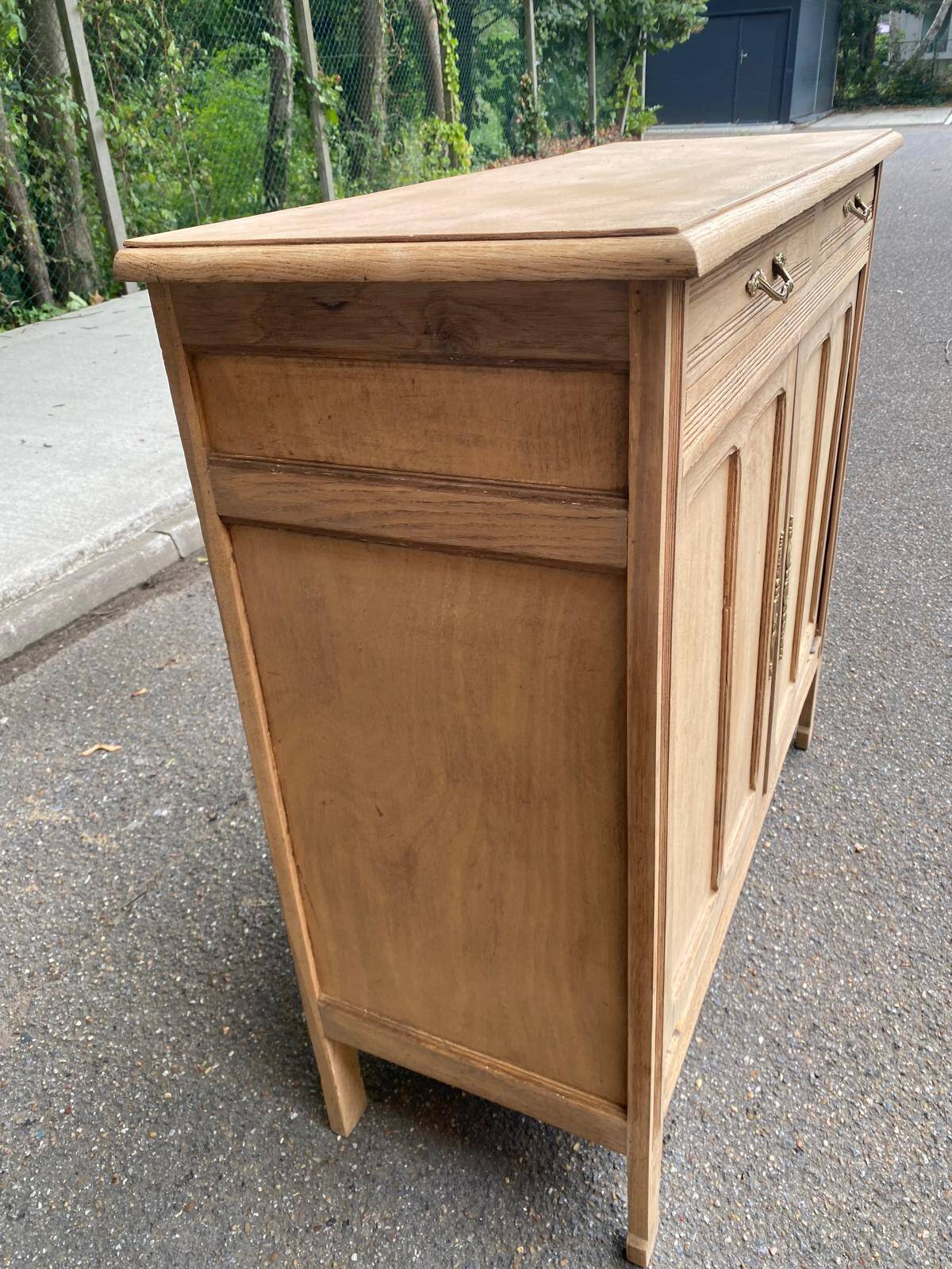 Vintage Parisian Art Deco sideboard renovated in wood 1945