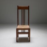 Modern Dutch high-backed chairs with 1920 cord seats