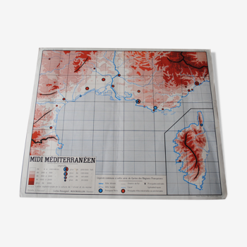 School Nightingale basin Aquitaine and Midi Mediterranean map