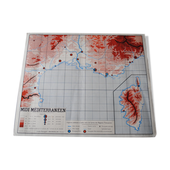 School Nightingale basin Aquitaine and Midi Mediterranean map