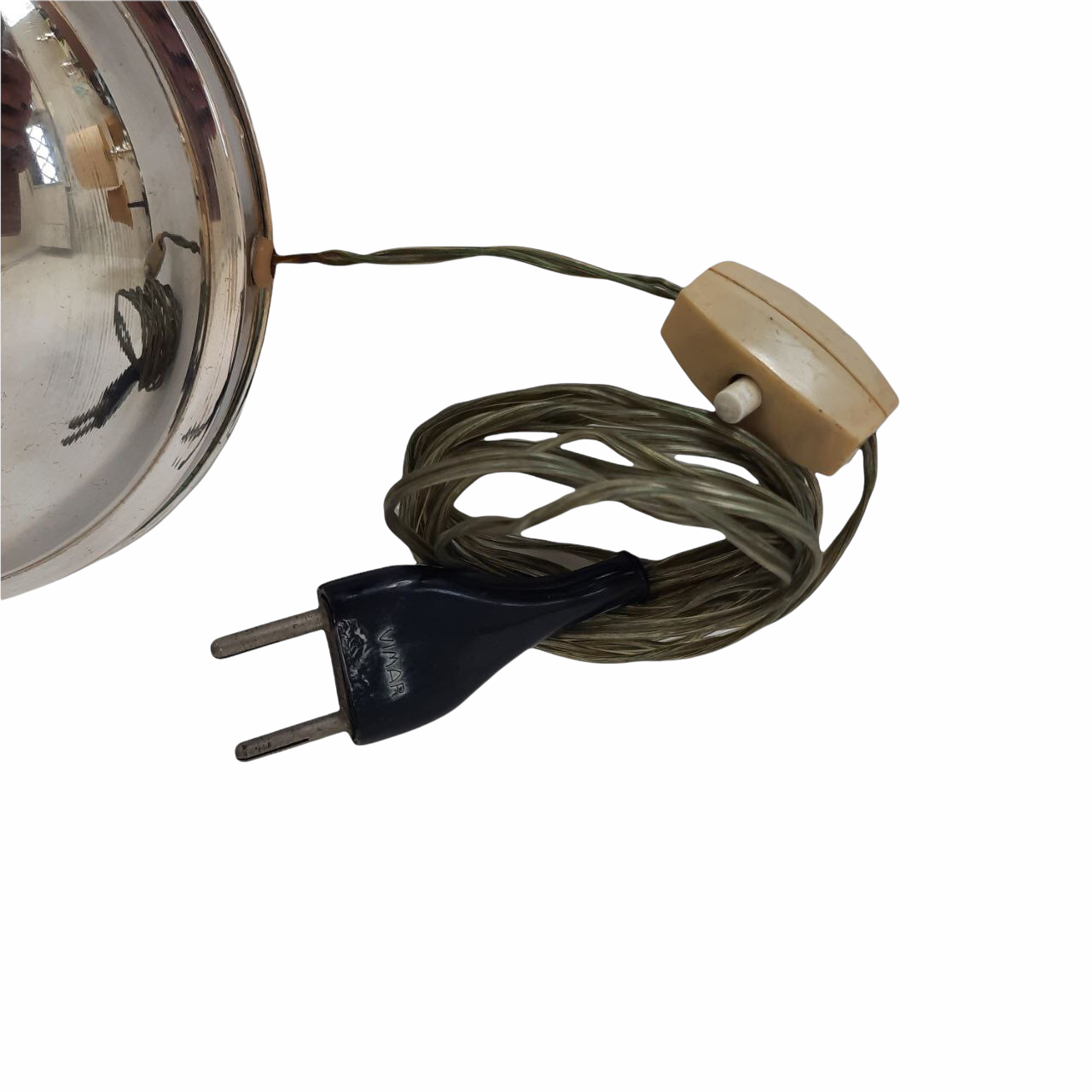 Three vintage bedside lamps in silver