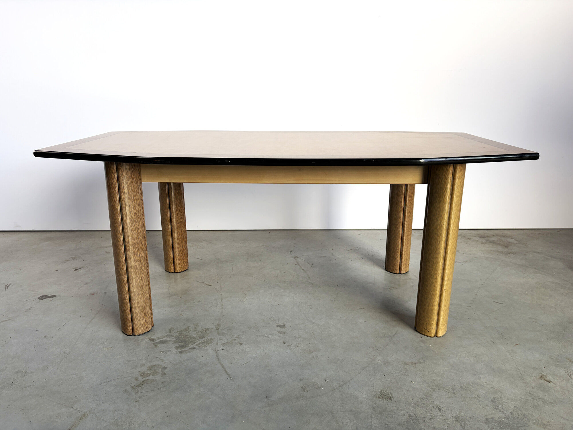 Vintage burl wood dining table, 1980s