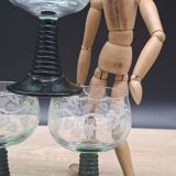 Set of 6 engraved Roemer wine glasses