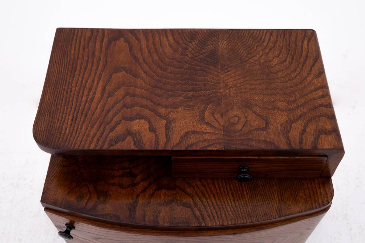 Art Deco bedside table, Poland, 1950s.
