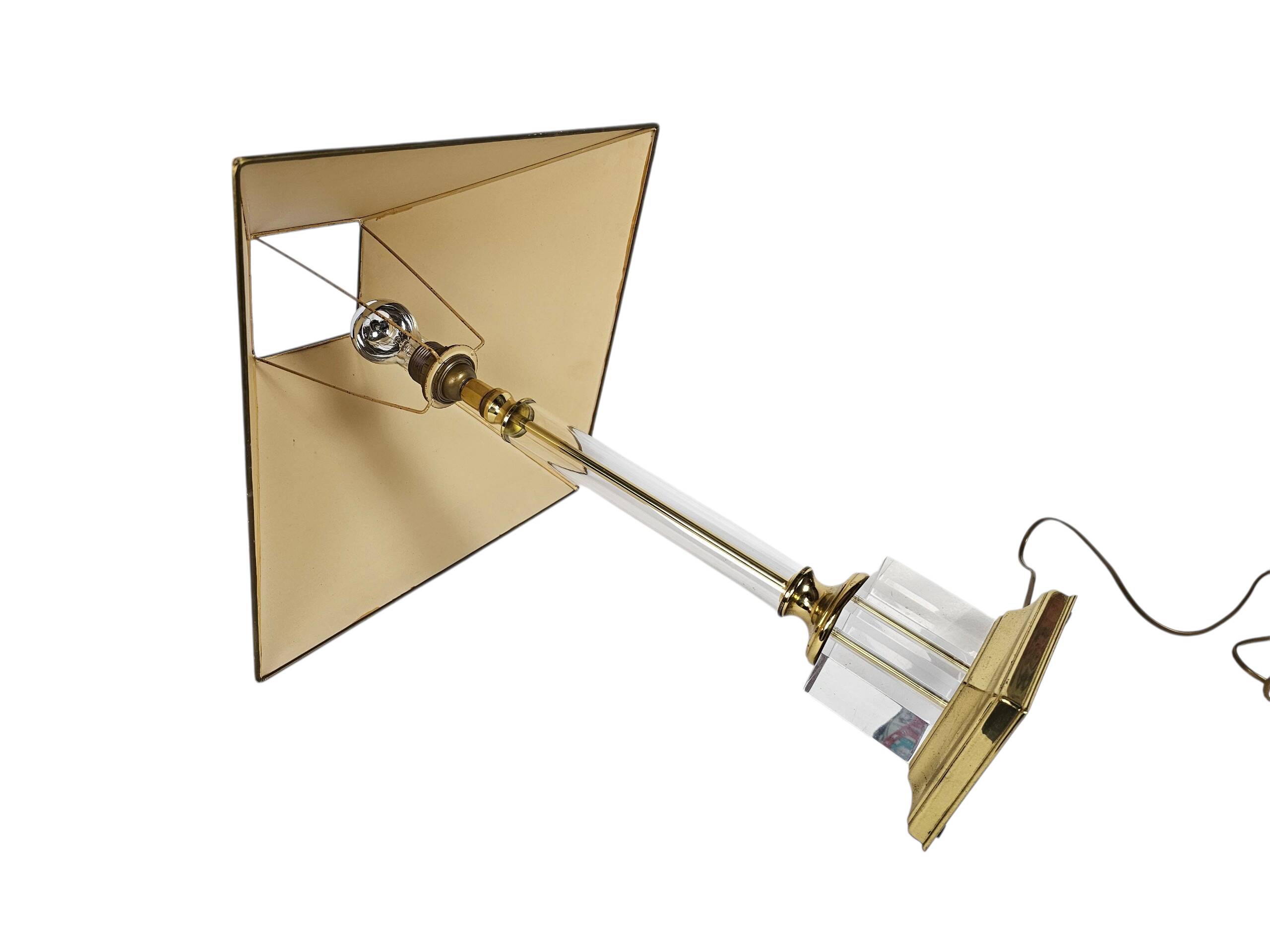 Kullmann lamps - Germany - brass - acrylic - Hollywood Regency - 70's