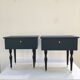 Pair of bedside tables with spindle feet