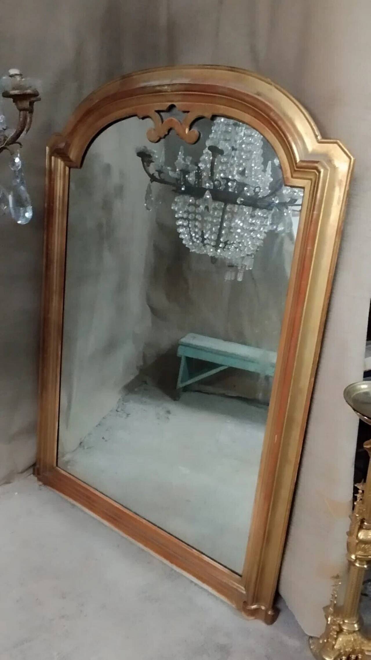 Gilded wood and pastiglia mirror, mid-19th century