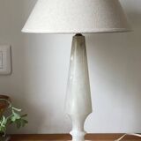 Vintage geometric alabaster stone lamp