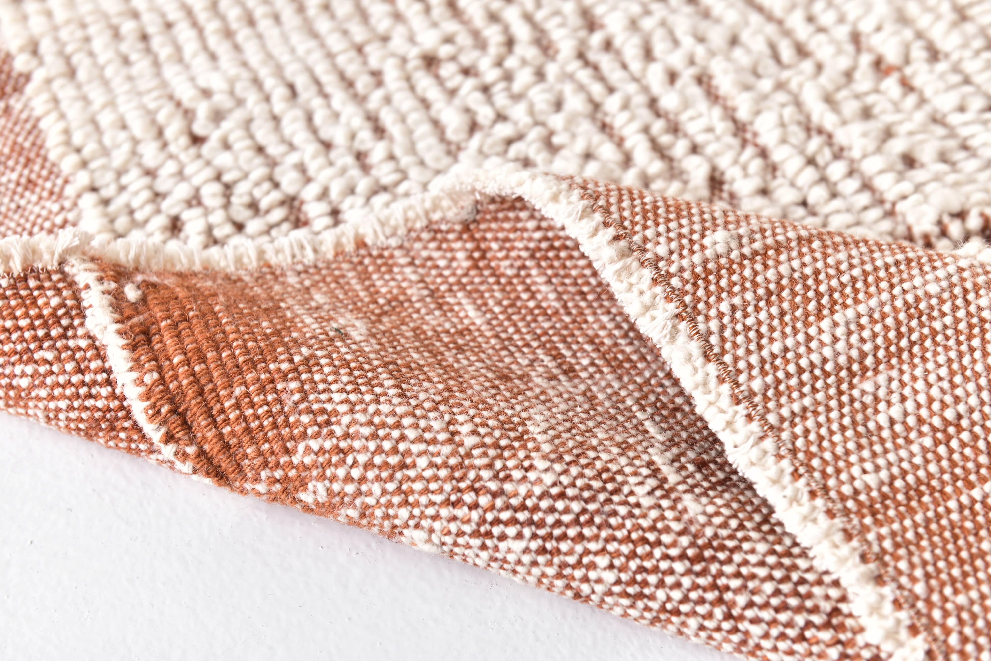 7x9 Terracotta White Turkish Vintage Rug 205x291Cm SK 242886