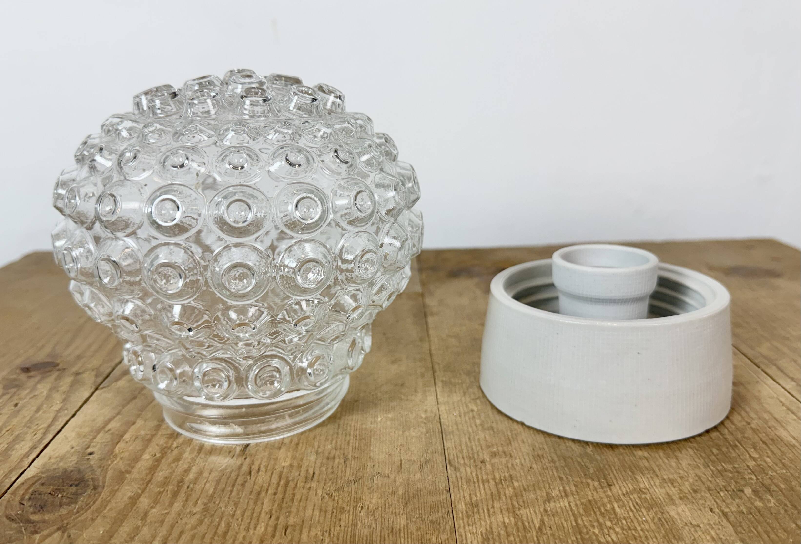Vintage White Porcelain Ceiling Light, 1970s