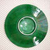 Plat vert décor feuilles 32,5 cm