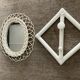 Rattan entrance set with mirror and 2 coat hooks.