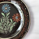 Hollow dish flower decoration alsatian pottery Sigried