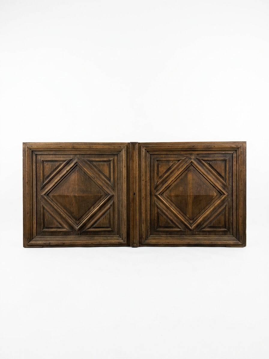 Pair of old solid oak doors