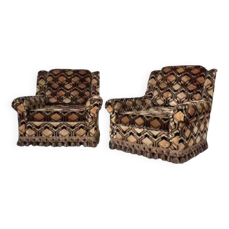 Set of 2 fabric armchairs