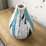 Vase en terre craquelée artisanal