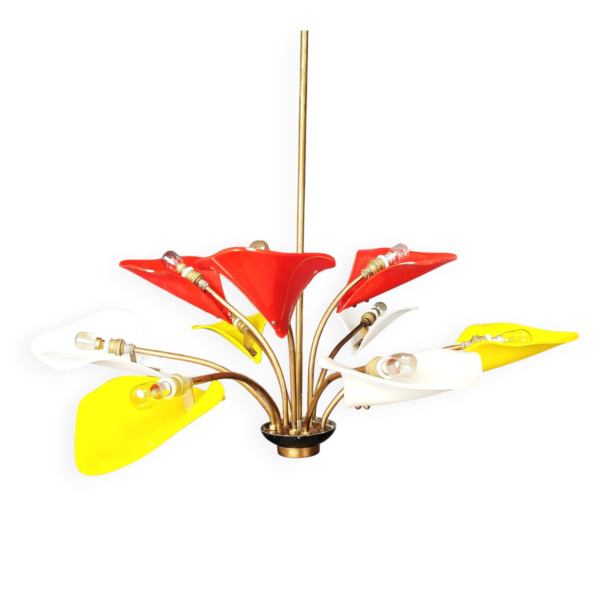 Vintage multi colour Italian chandelier, 1960s