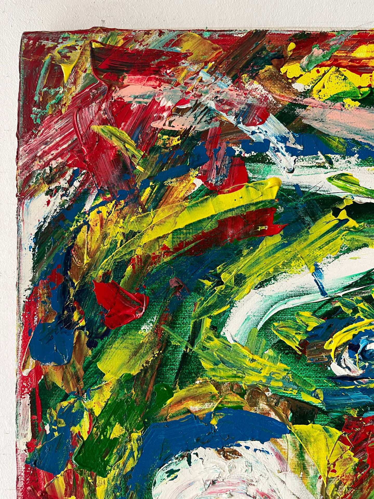 Jazzman playing the double bass, abstract, signed