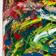 Jazzman playing the double bass, abstract, signed