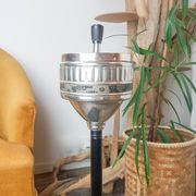 Vintage standing ashtray with tablet and 50s magazine door