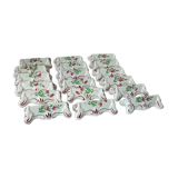 Suite of 18 knife holders in faience of luneville model reverbere