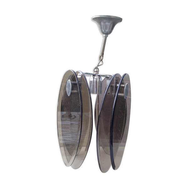 Suspension verre fumé gris 1970