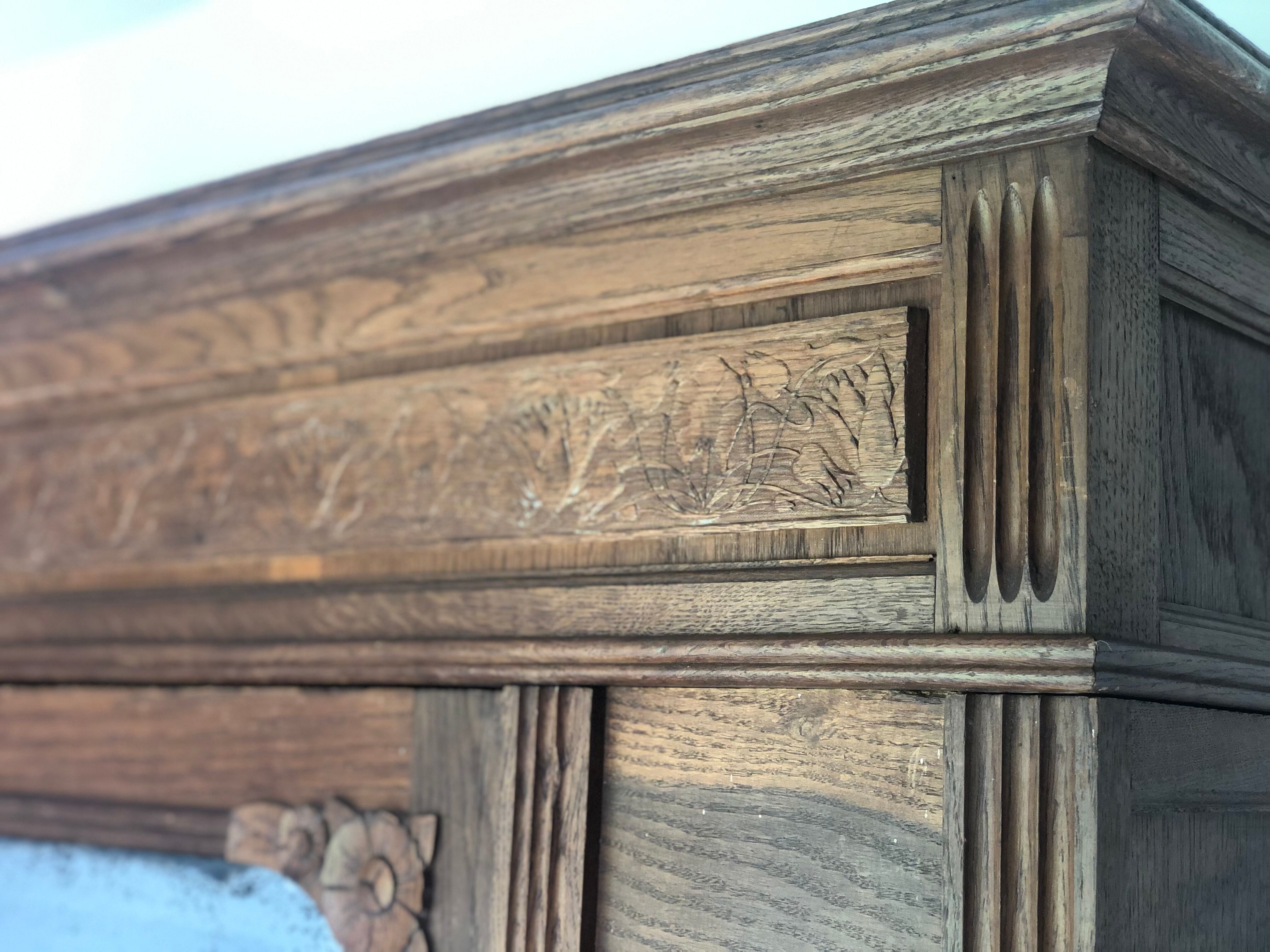 Antique wardrobe with mirror