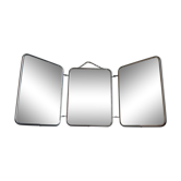 Vintage folding triptych barber mirror