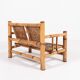 Italian Modern bamboo-wicker bench, 1970's