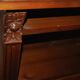 Antique brown pine TV cabinet, carved, with drawer and shelves, traditional style (1890-1919)