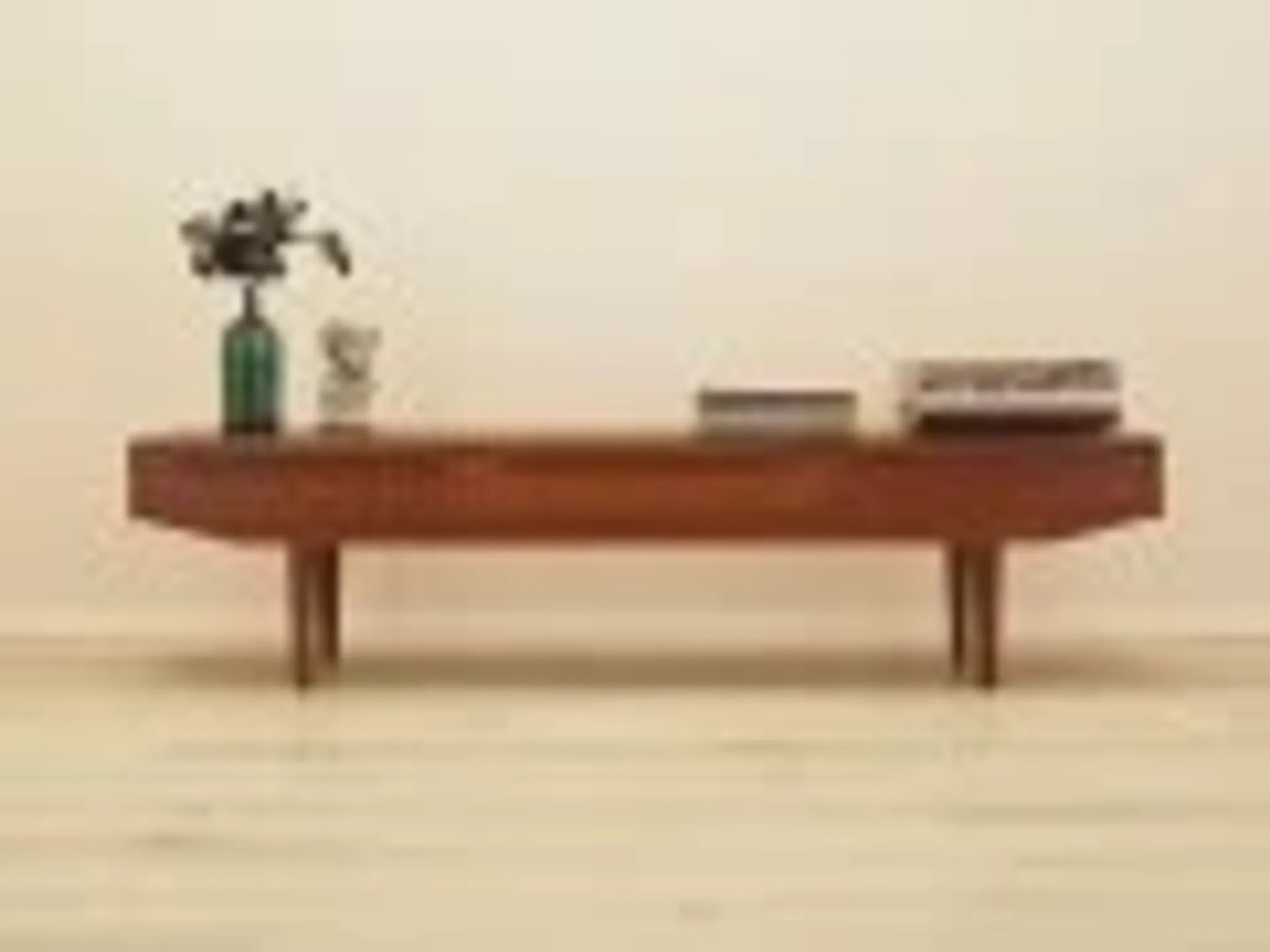 Danish teak veneer lowboard with three drawers, 1960s