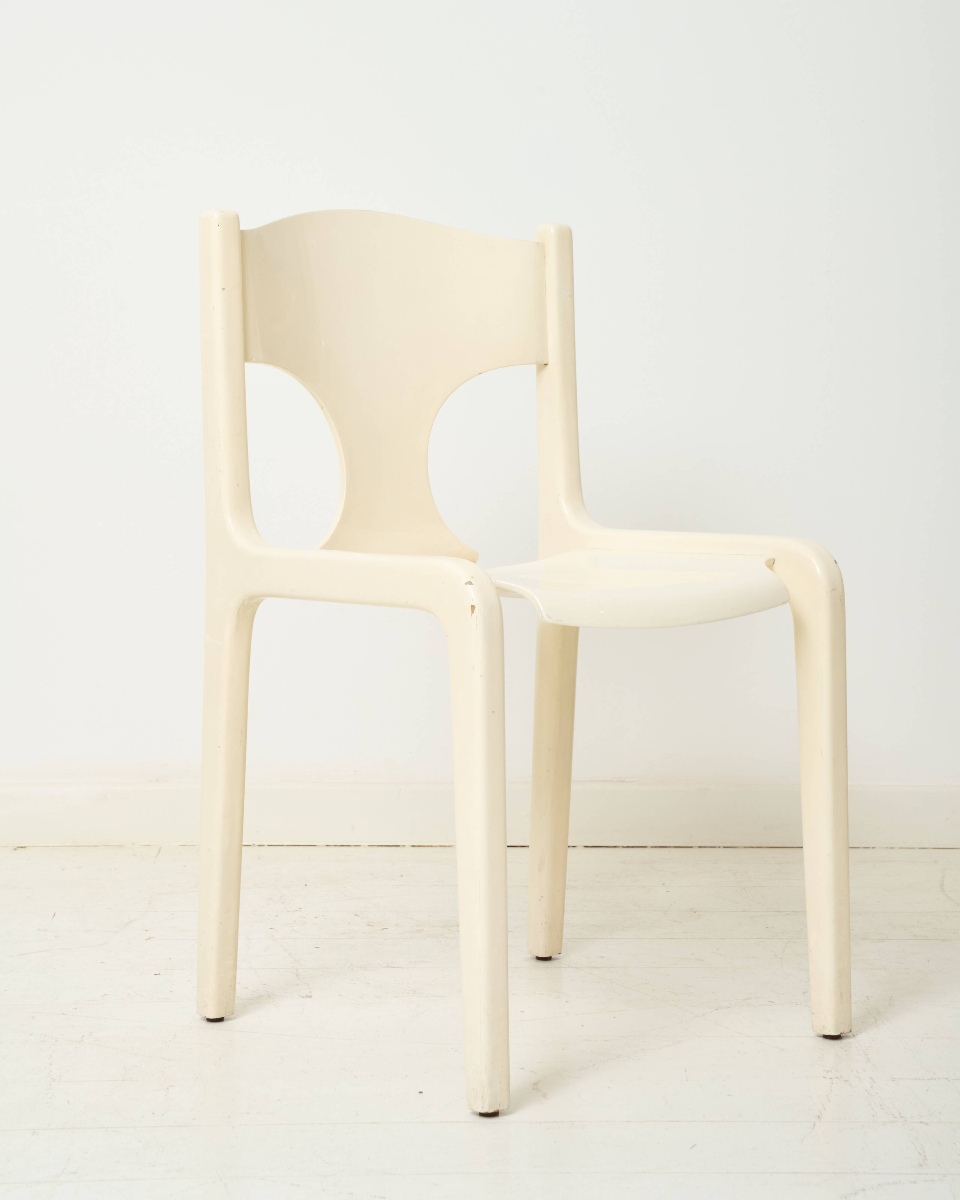 Lacquered wooden chairs, Augusto Savini, Pozzi, 1968