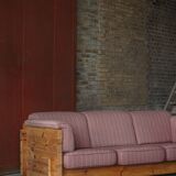 Modern Danish three-seater canapé in pomeranian pine and wool, by Christian IV, 1970s.