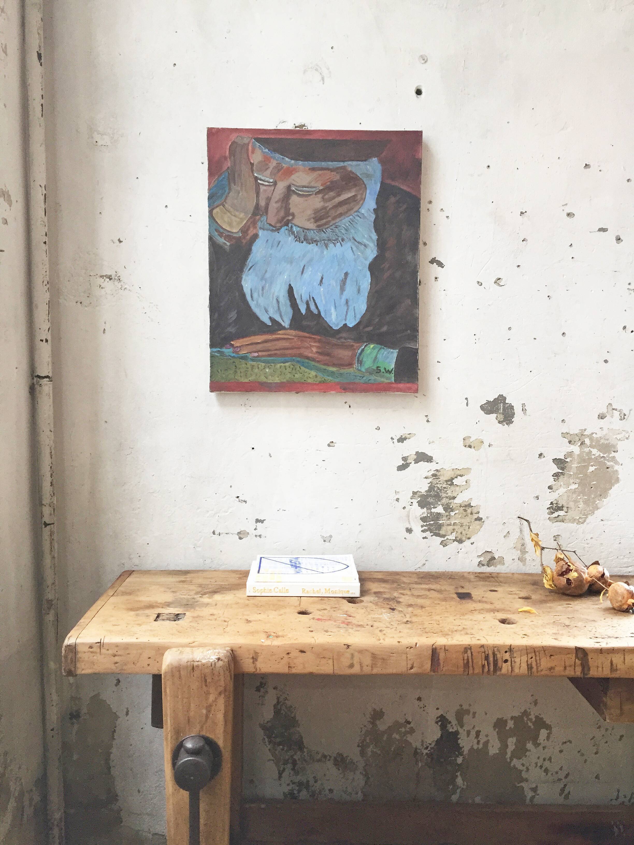 Old man portrait canvas