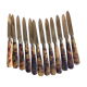 Dessert cutlery service of 12 horn and vermeil knives