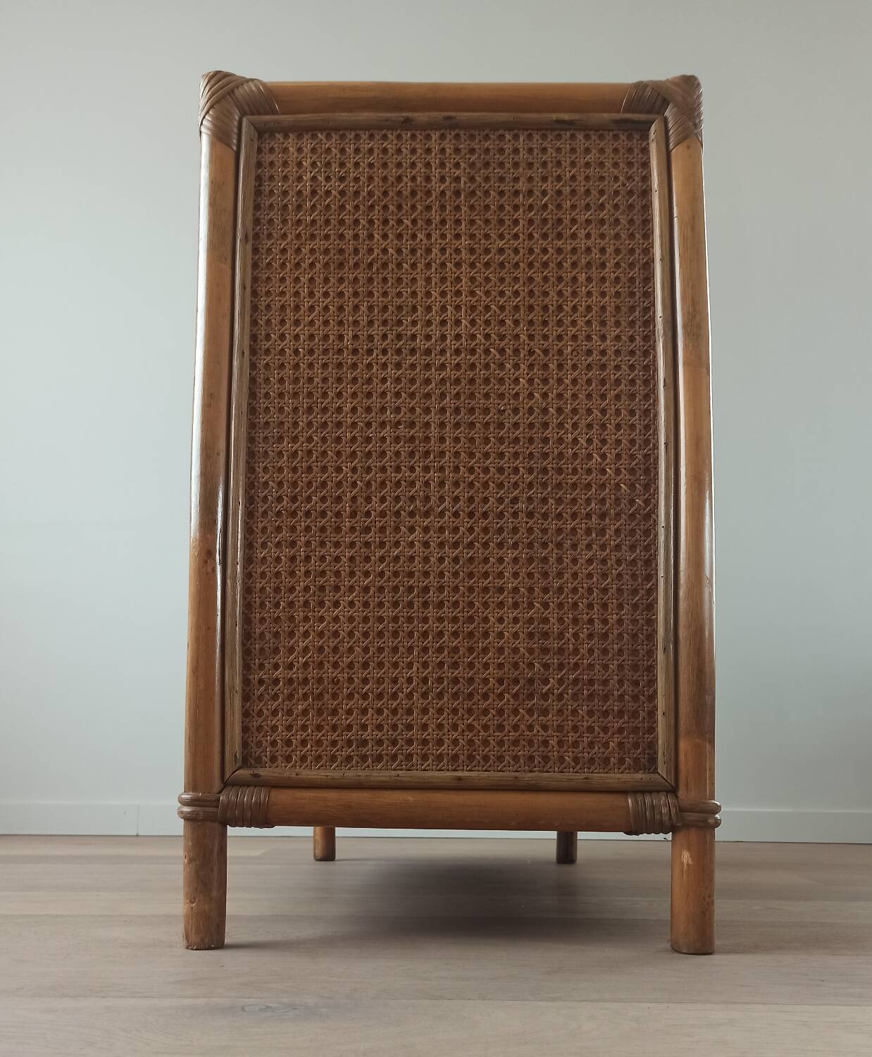 Bamboo and rattan chest of drawers, 70's