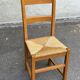 4 solid wood kitchen chairs with rush seats