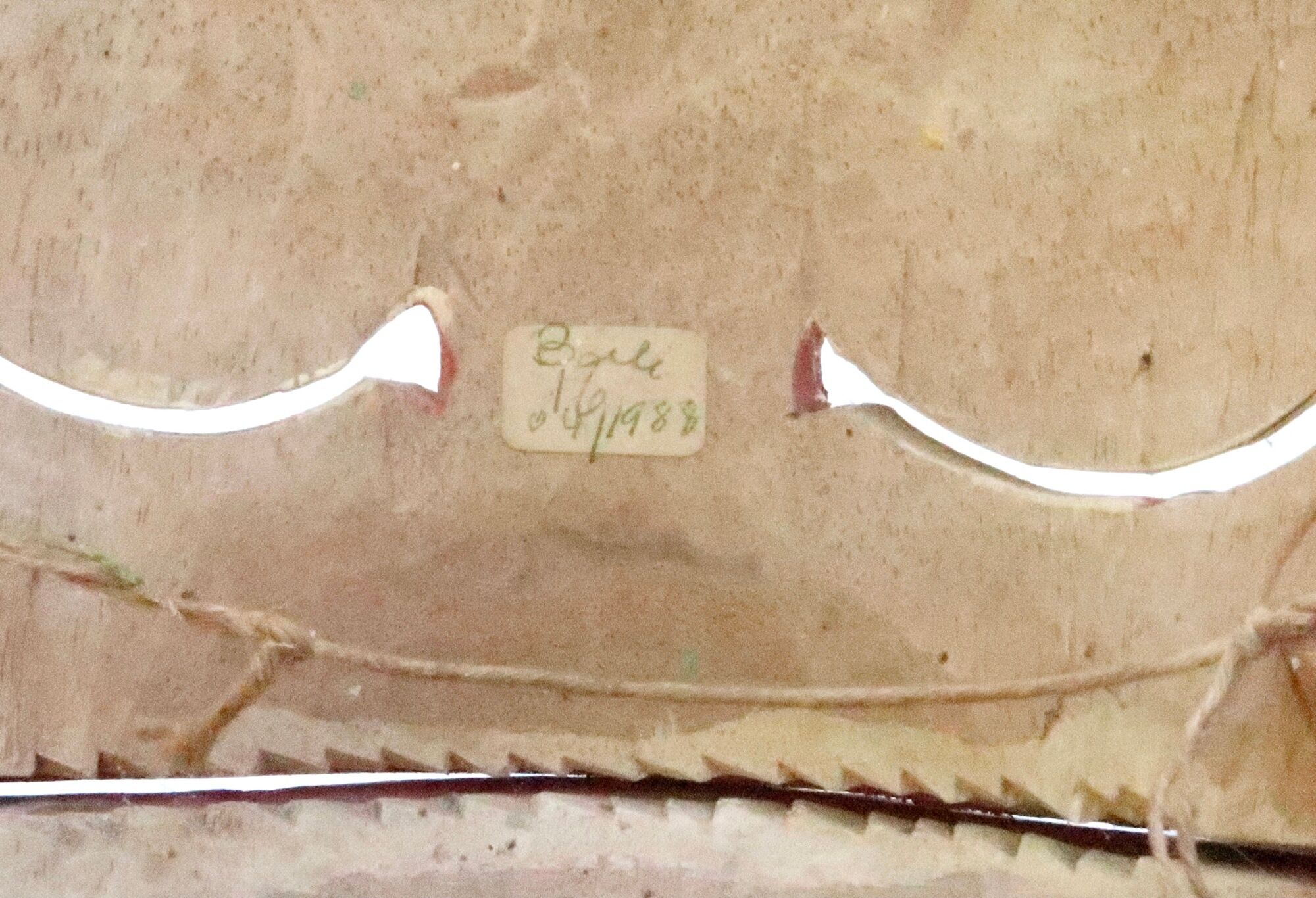 Articulated frog mask made of Bali wood, 80s