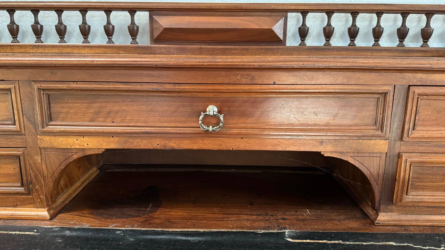 19th century walnut stepped desk