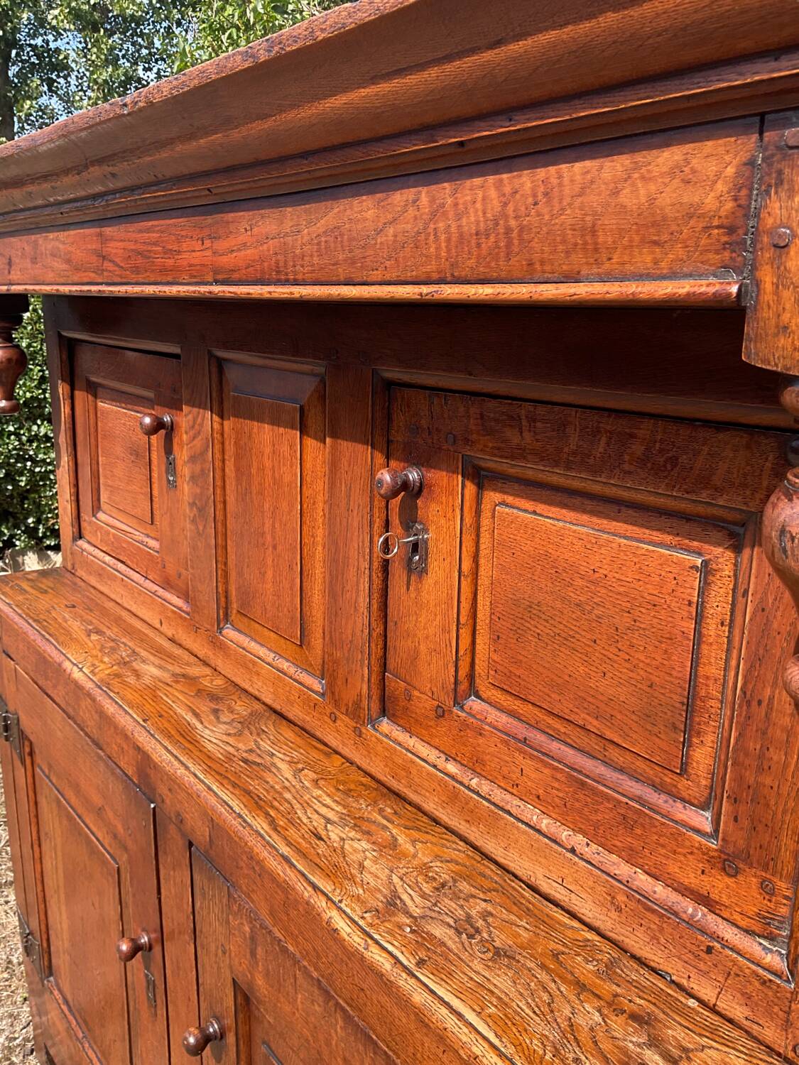 Old 18th century 2-part solid oak dresser