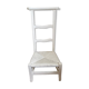 Chaise en bois paillée ancienne blanche