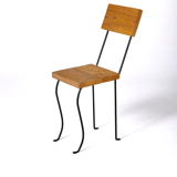 Chair in wood and black metal, 1990s