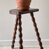 Vintage turned tripod wooden stool