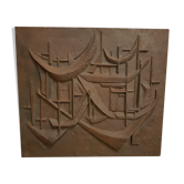 Plaque de cheminée fonte composition abstraite Meneaus