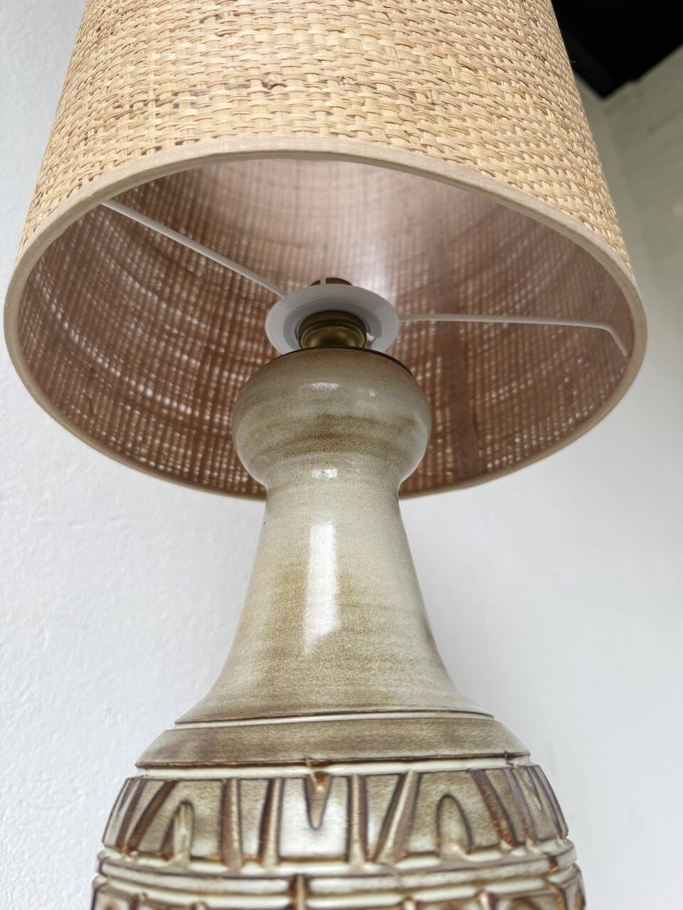 Ceramic table lamp by Marius Bessone