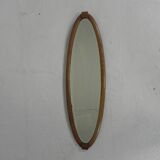 Oval gold mirror with faceted edge, 1950s