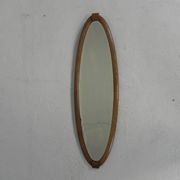 Oval gold mirror with faceted edge, 1950s