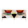 Mid-Century Italian Sideboard, Colorful Glass and Brass, Geometric Design.